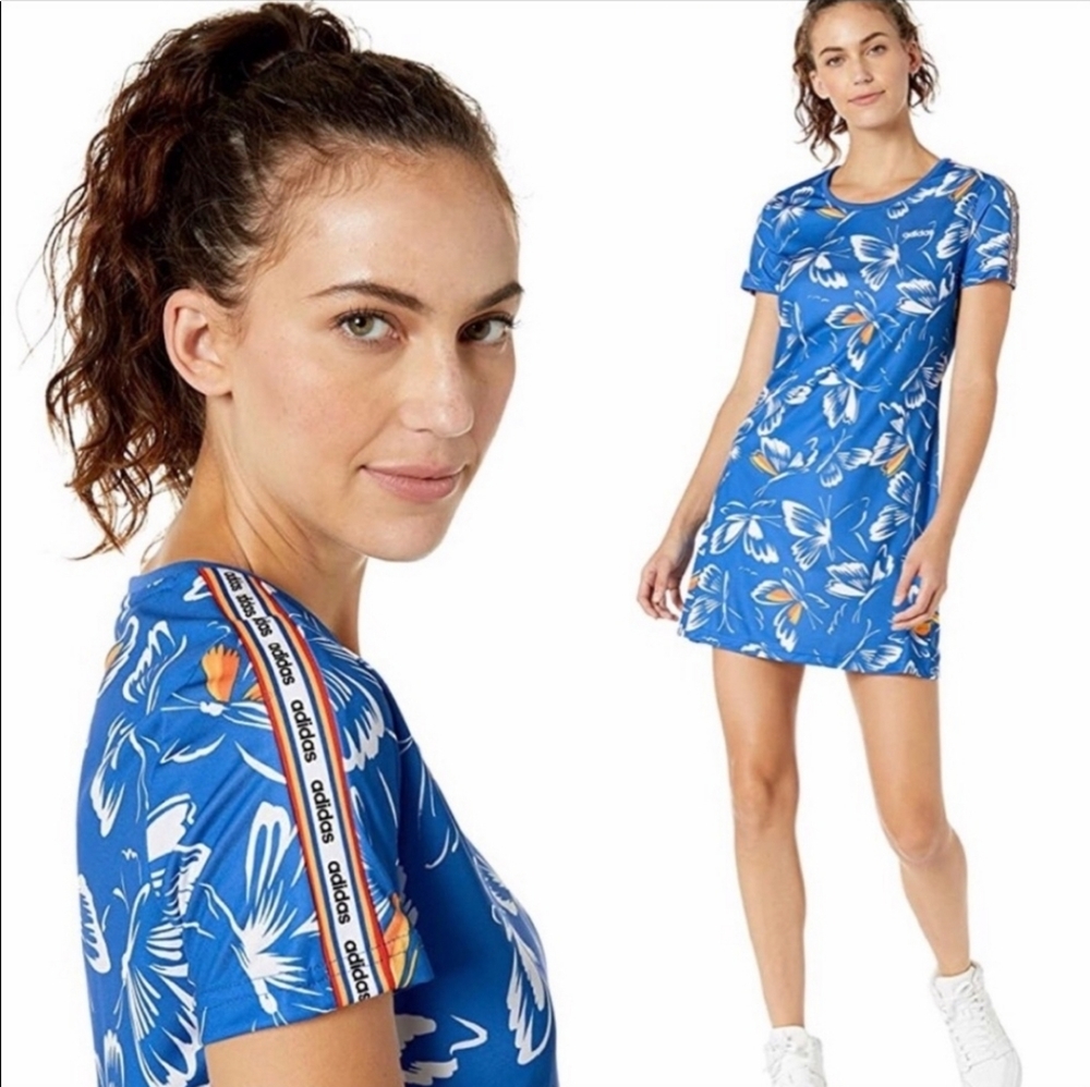 Farm Rio x Adidas Butterfly retro vtg tropical old skool OG vibes sport dress